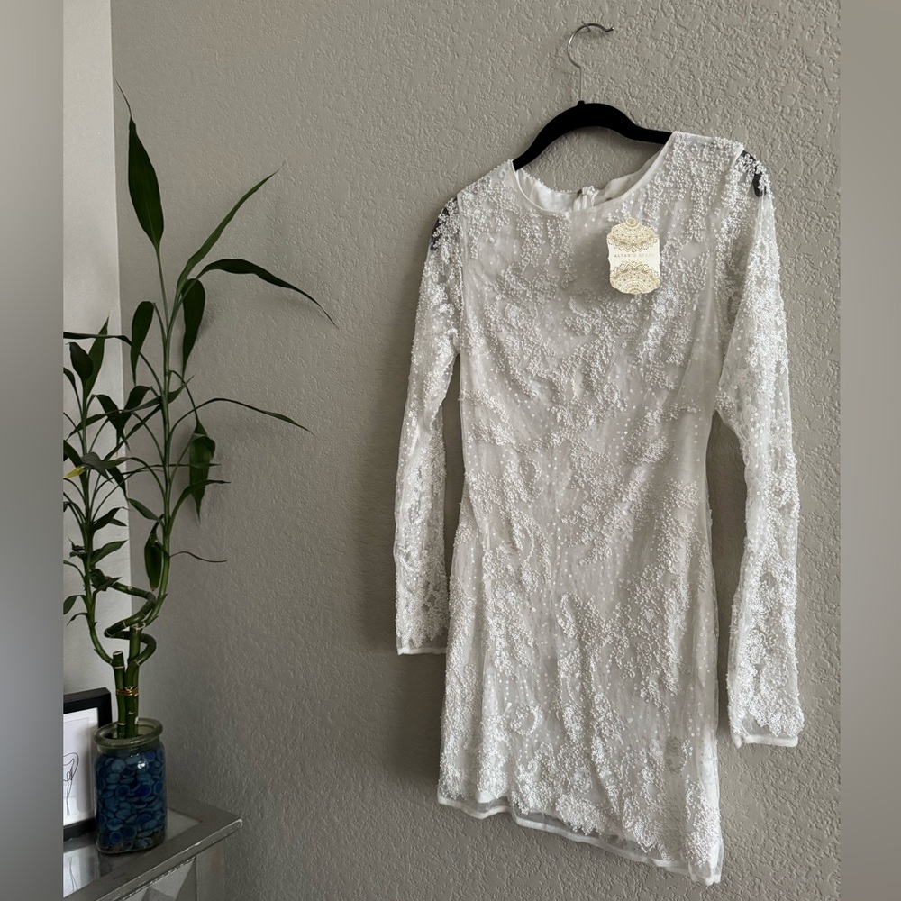 Altr’d State Embellished Long Sleeve Short Dress • size Medium • Never Worn